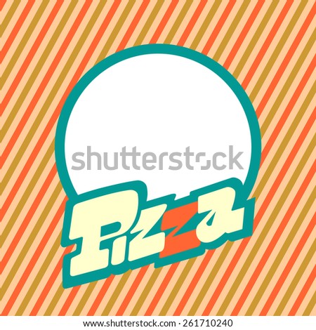 Logo pizza on a striped pattern