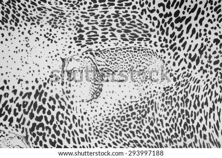 texture fabric of Jaguar black and white for background