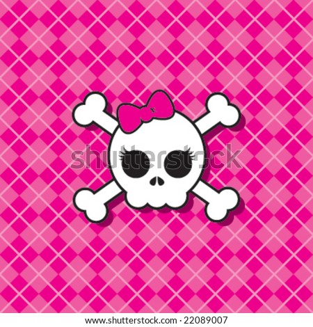 stock vector Pink Punk Skull