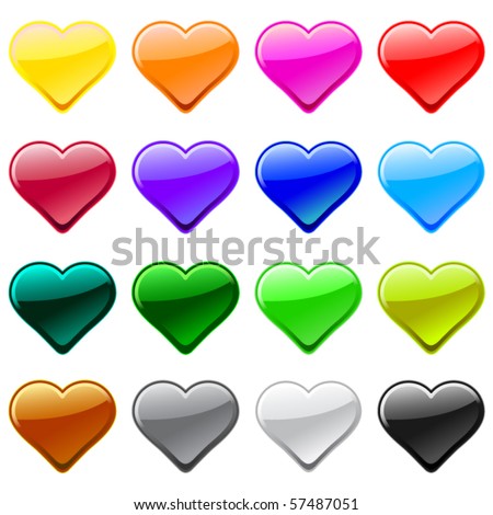 stock vector : Vector love heart button icons, samples stock vector : Vector love heart button icons, samples