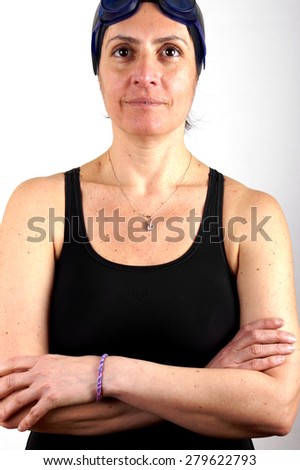 Studio shot of a woman in swimming clothes