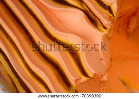 Ice-cream texture: mango, passion fruit. Appetizing ice-cream background