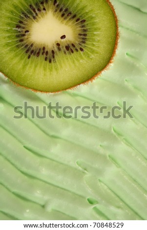 Ice-cream texture: kiwi. Appetizing ice-cream background