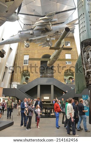 LONDON - AUG 30, 2014: The National War Museum was founded in 1917 by the UK government, the museum has recently undergone a £40m transformation.