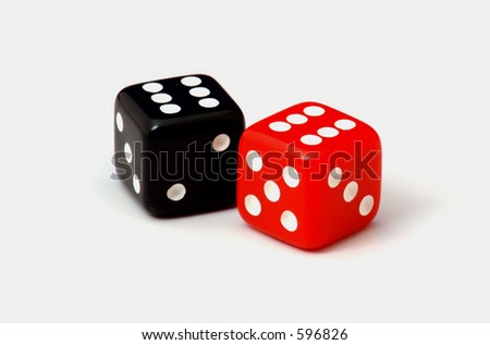 one red dice