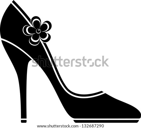 High Heel Shoes (Silhouette) Stock Vector Illustration 132687290 ...