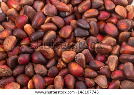 Background of pine nuts. Nature food