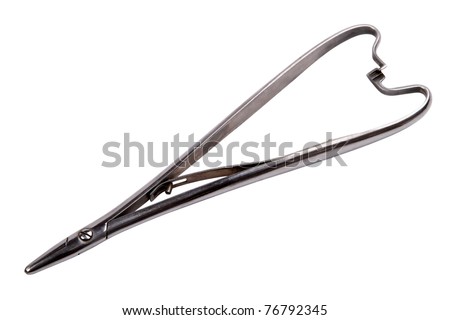 Surgical clamp isolated on a white background