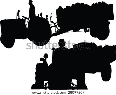 Tractor Silhouette - Vector - 28099207 : Shutterstock