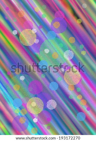 Different colored  circles on  striped pastel background