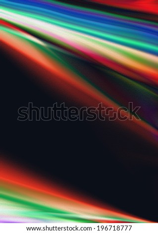 Abstract black background with bright rays and strips coming out of angles