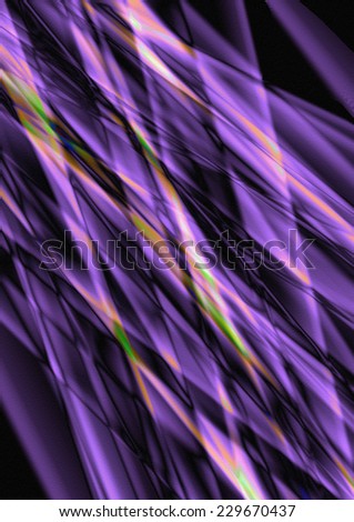 Abstract background with bright iridescent purple lines on a black background