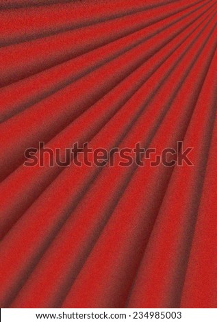 Wavy red bright background with volume red rays emerging from the the corner