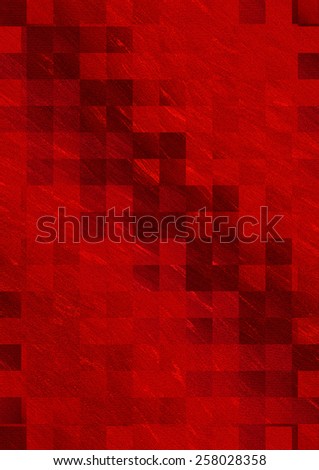 Bright black and red background collected of squares and covered transparent chaotic lines