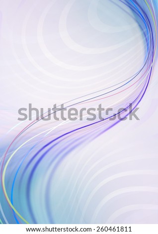 Delicate iridescent curved lines on a gentle bluish lilac gradient background