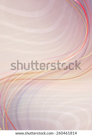 Delicate curved lines on a pink yellow pale background