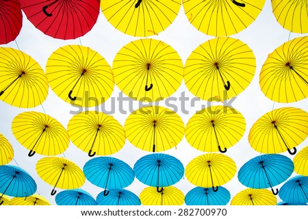bright colorful umbrellas  background
