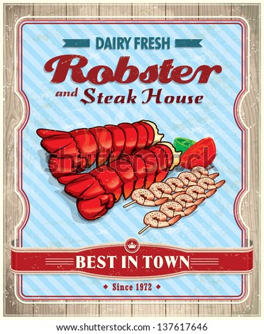 stock-vector-vintage-robster-steak-house-poster-design-137617646.jpg