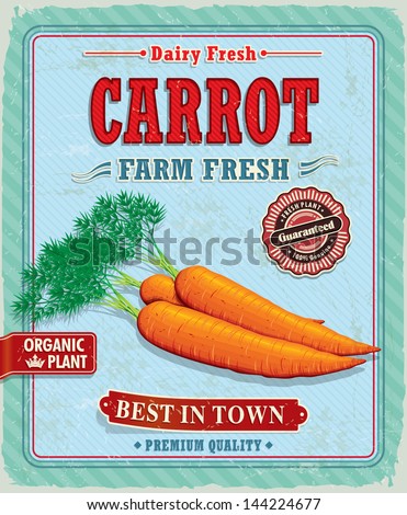 Vintage farm fresh carrot poster design Vintage farm fresh carrot poster design