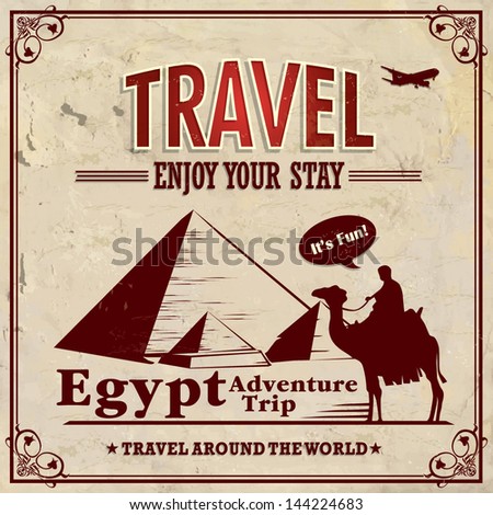 Vintage travel Egypt vacation poster Vintage travel Egypt vacation poster