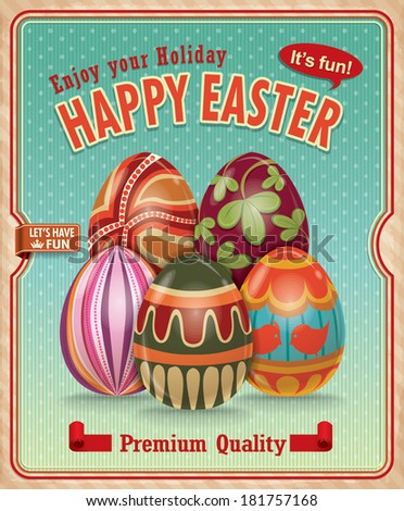 Vintage Easter poster design Vintage Easter poster design