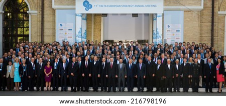 KIEV, UKRAINE - Sep 12, 2014: Participants of the 11th Annual Meeting of Yalta European Strategy (YES) in Kiev