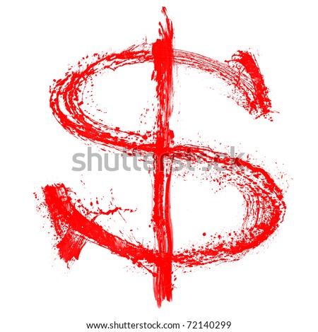 dollar sign background. stock photo : Red dollar sign