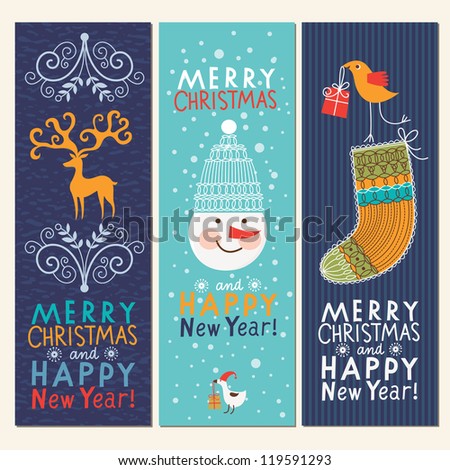 Set of Christmas and New Year's banners Set of Christmas and New Year's banners