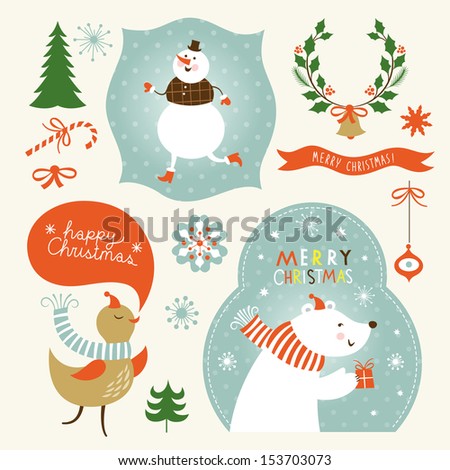 Set of Christmas and New Year's graphic elements Set of Christmas and New Year's graphic elements