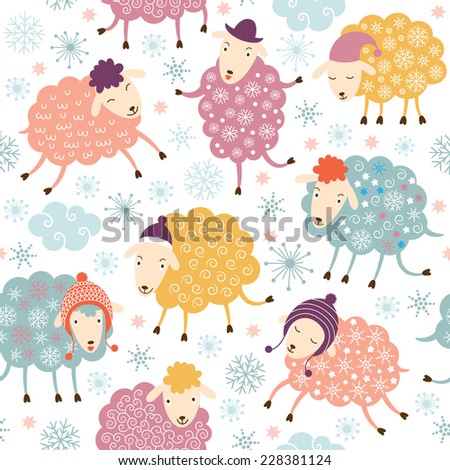 seamless background with cute sheeps seamless background with cute sheeps