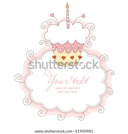 First Birthday Card Stock Vector 61900981 : Shutterstoc