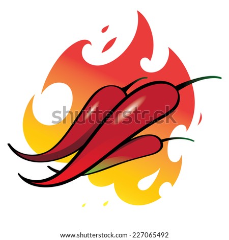 Red Peppers - Hot And Spicy Food Stock Vector Illustration 227065492