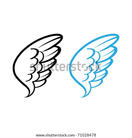  vector Vector illustration of Bird wing white feathers dove swan angel
