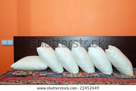 Line of pillows