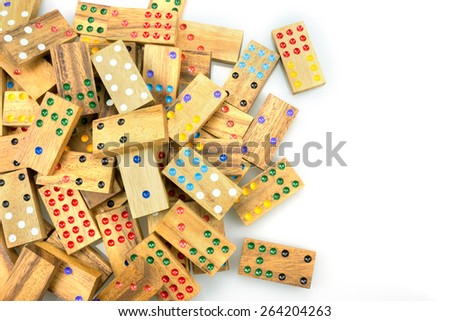 Wooden dominoes by Thailand.