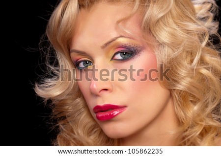portrait of a beautiful woman with flowing hair