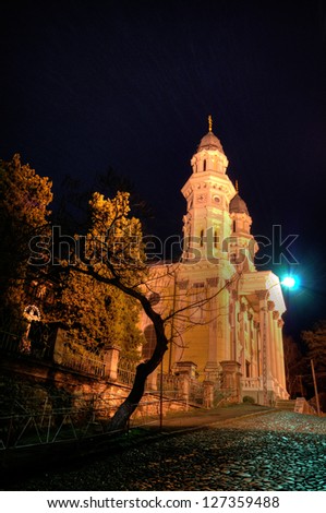 Greek Catholic Cathedral Ruthenian Catholic Church in Uzhhorod City Ukraine Built in 17th century