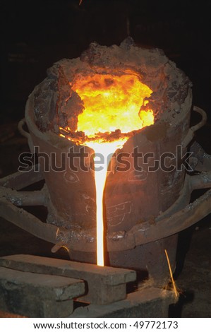 Industrial metallurgy.Molten metal in the vessel