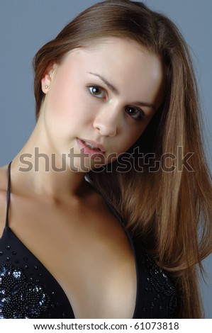 young woman with a happy face