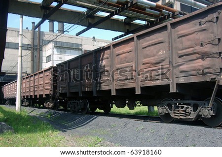 car transport train on the rails of the railway