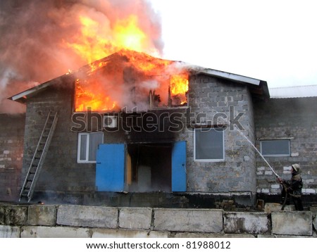 burning building is a real picture of fire
