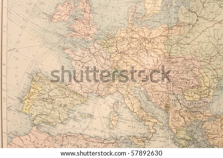 1871 map of europe. 1871 map of europe. stock