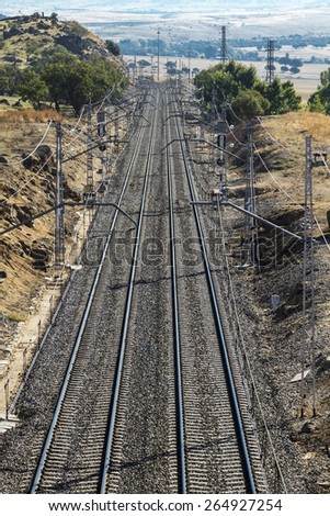 Railway road is alleged in the horizon, vertical