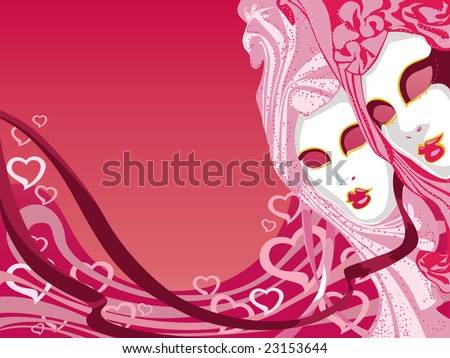 stock vector Pink background with masks