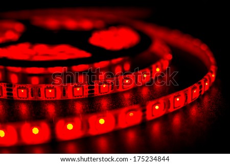 RGB LED strip lights red