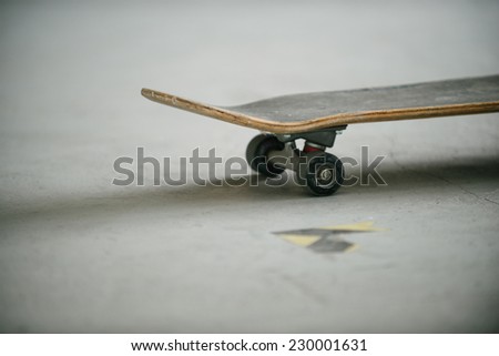 Skate culture. Skate on the concrete surface skate park