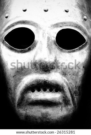 Iron mask with apertures for eyes