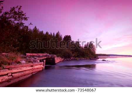 purple landscape of nature at Lake