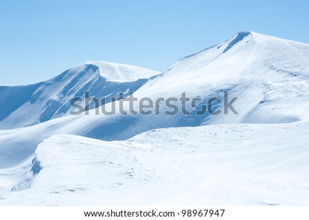mountain range snow