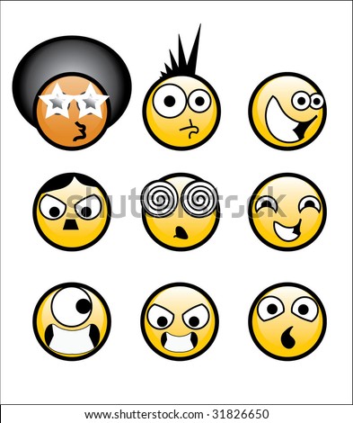 funny emoticons. stock vector : Funny emoticons